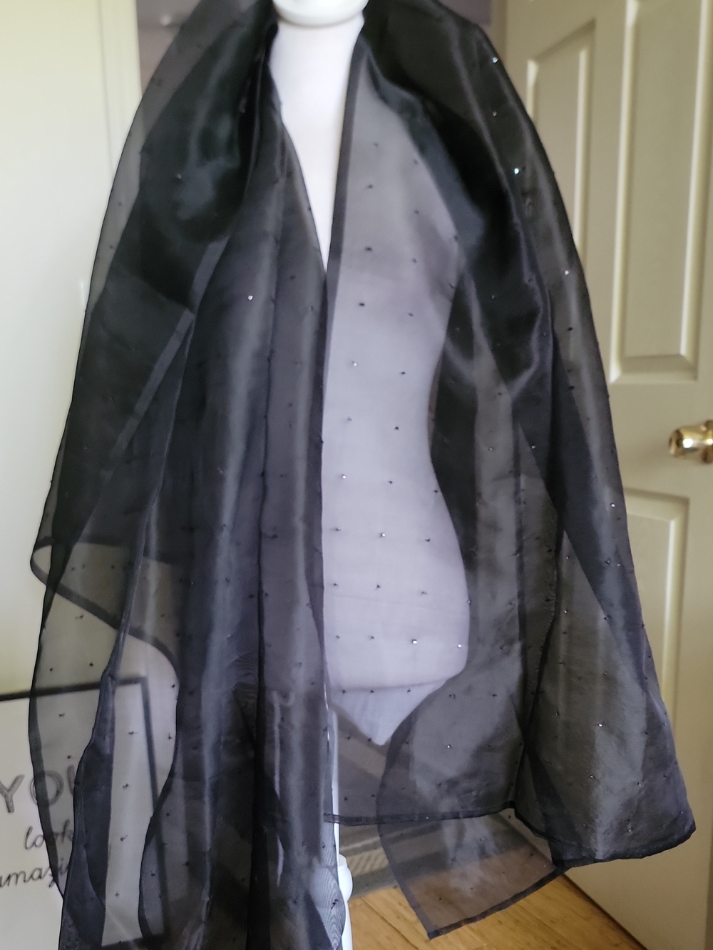 Accessorize Black Sheer Scarf with Brand Tag